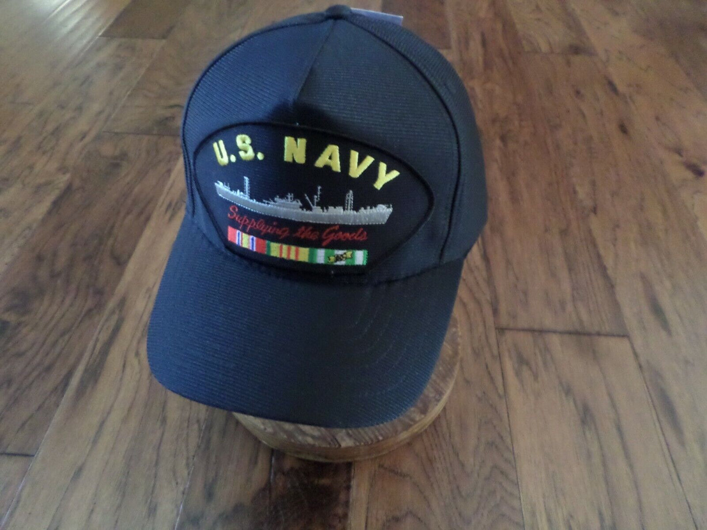 U.S NAVY VIETNAM SUPPLY SHIP HAT SUPPLYING THE GOODS MILITARY BALL CAP U.S MADE