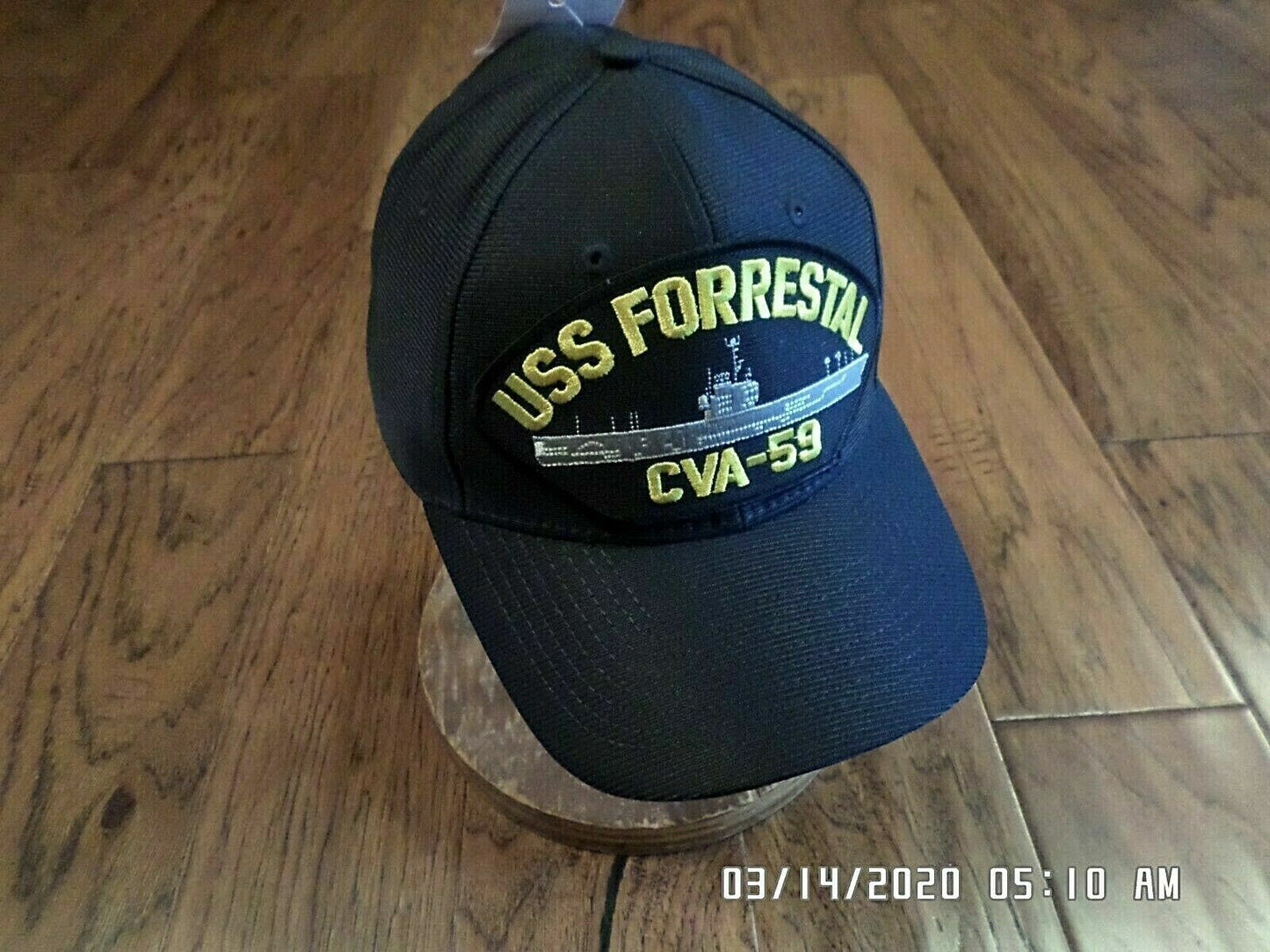 USS FORRESTAL CVA - 59 U.S NAVY SHIP HAT OFFICIAL MILITARY BALL CAP U.S.A MADE