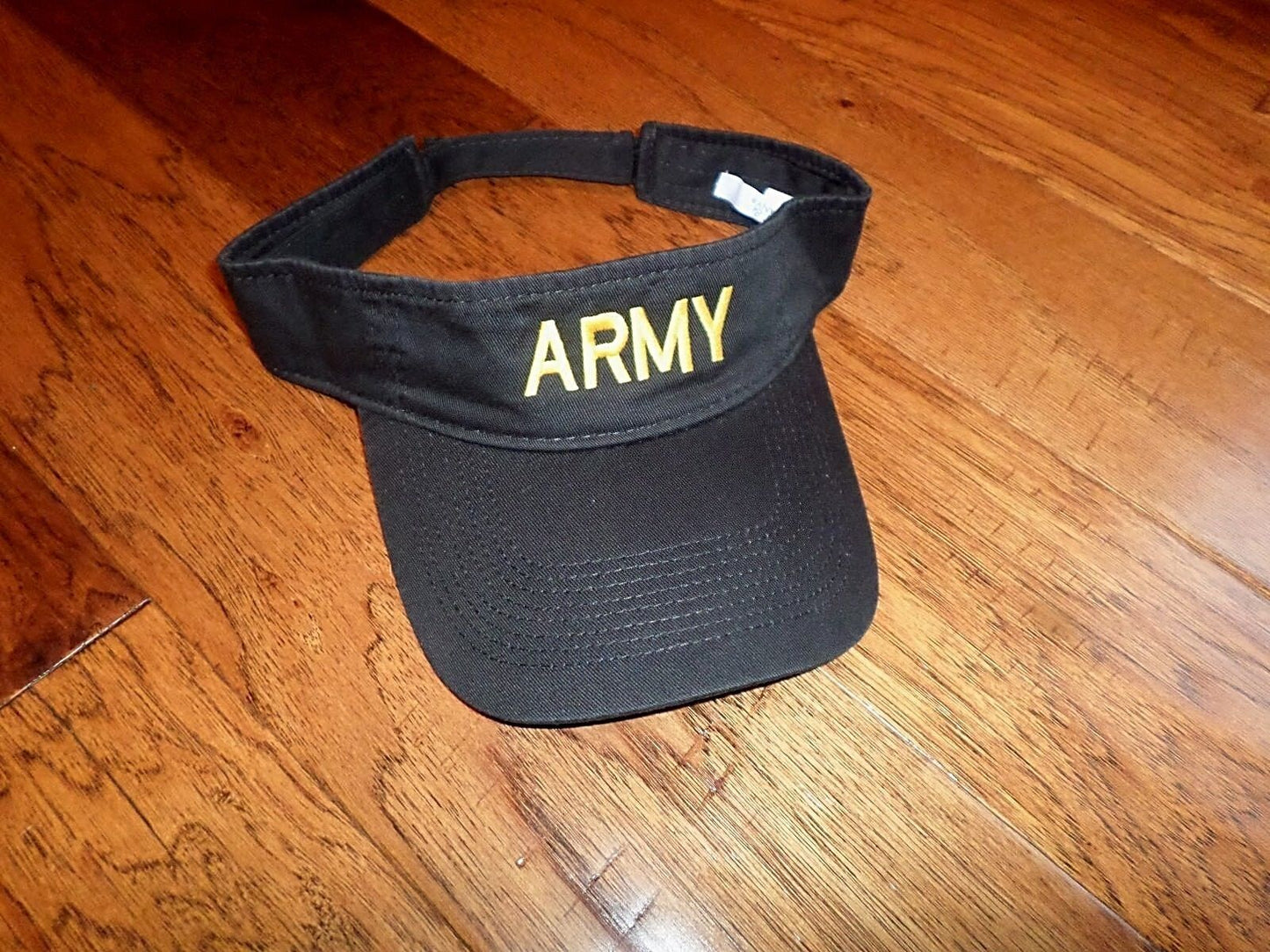 U.S  ARMY SUN VISOR CAP BLACK HAT WITH EMBROIDERED YELLOW ARMY