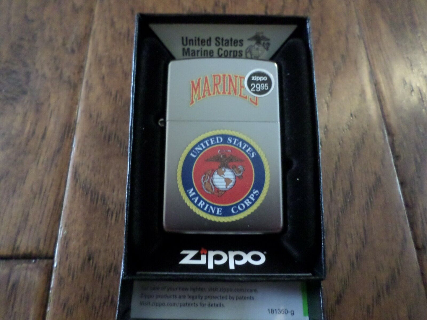 MARINE CORPS CHROME ZIPPO LIGHTER U.S MILITARY USMC EGA U.S.A MADE ZIPPO'S