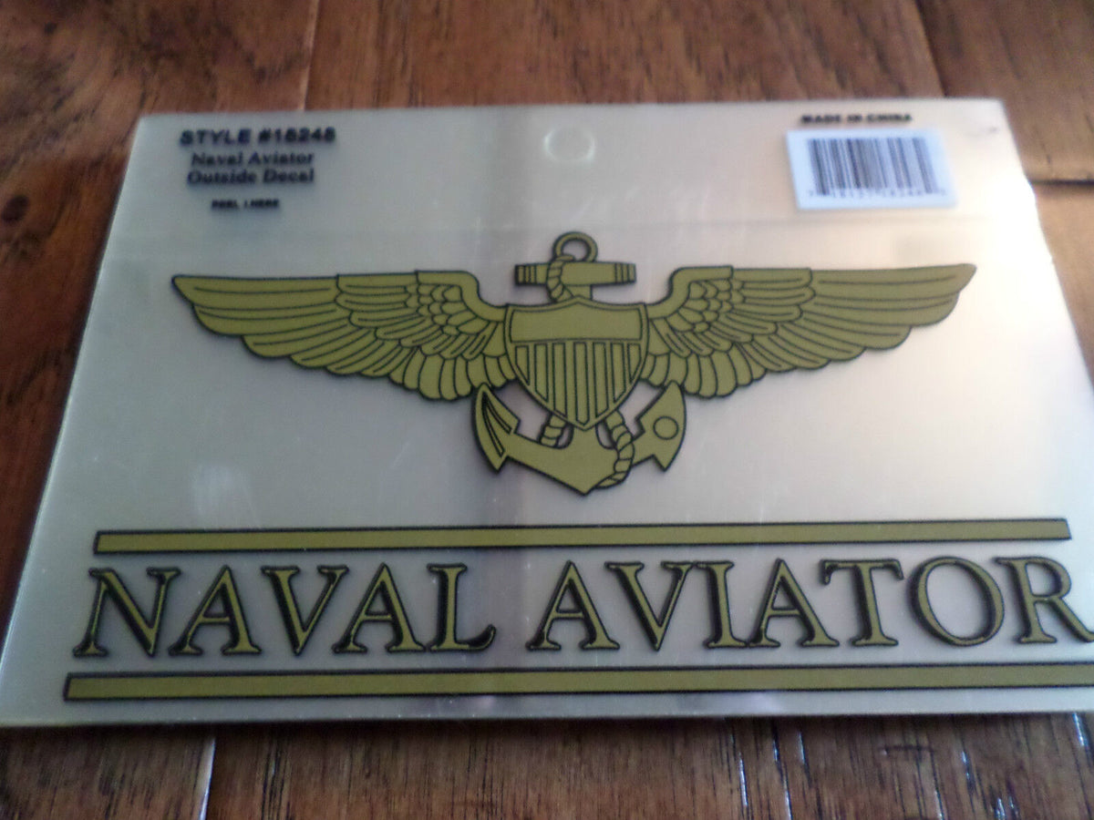 Aviator Text Sticker U.S MILITARY NAVY NAVAL AVIATOR WINGS WINDOW DECAL STICKER OFFICIAL NA ...