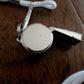 METAL NICKEL PLATED PEA CORK WHISTLE WITH LANYARD POLICE COACH EMERGENCY