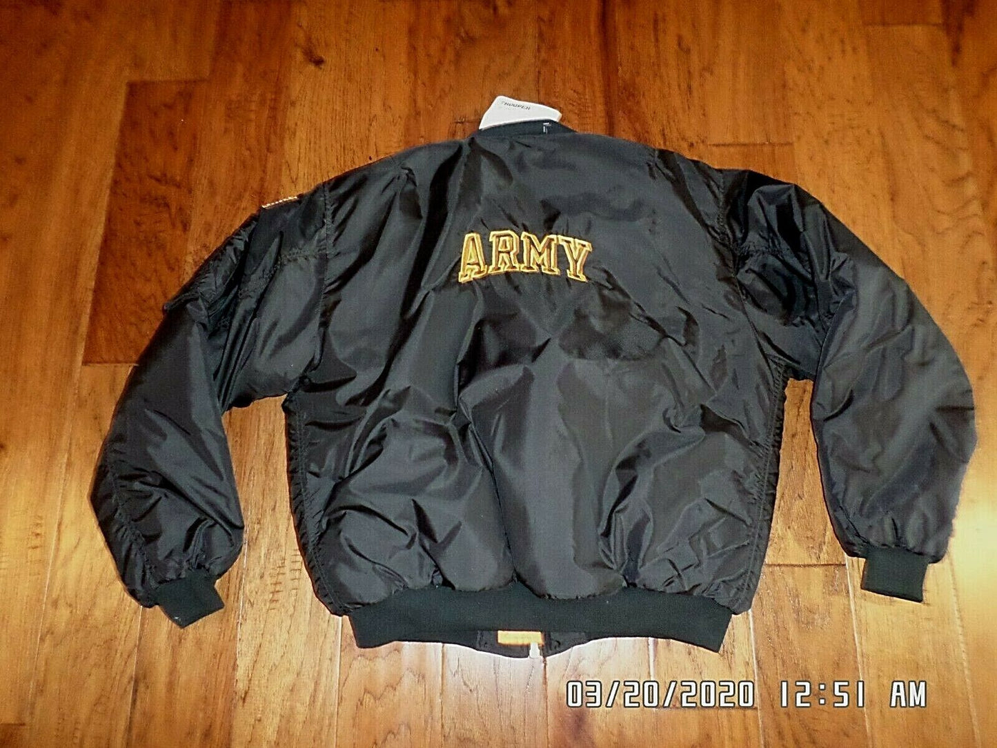 MA-1 U.S ARMY MILITARY STYLE BLACK BOMBERS FLIGHT JACKET REVERSIBLE SIZE XL