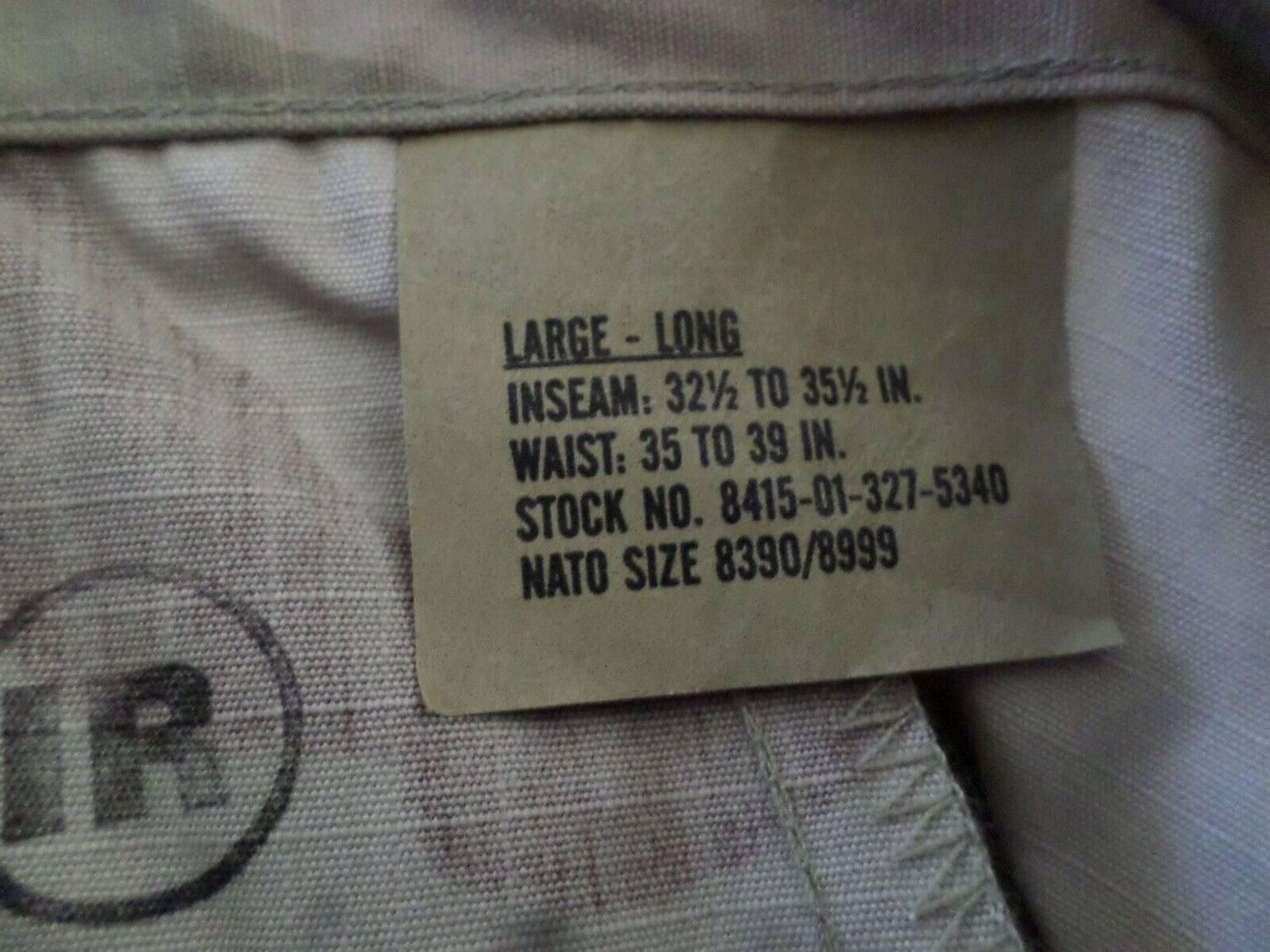 U.S MILITARY 3 COLOR DESERT BDU PANTS CAMOUFLAGE CARGO 6 POCKET  LARGE LONG NOS