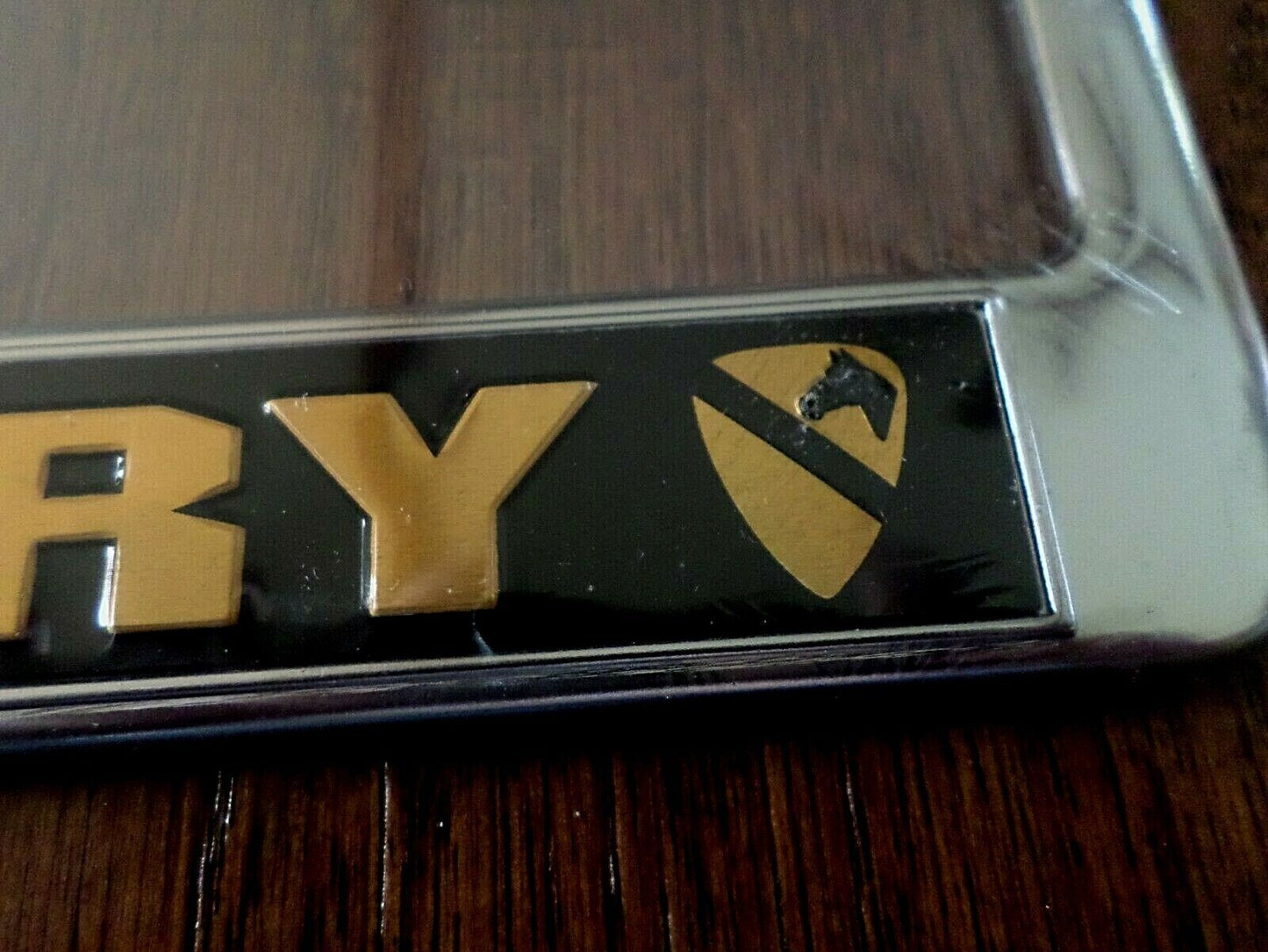 U.S  ARMY 1st CAVALRY METAL LICENSE PLATE FRAME 3D RAISED LETTERS U.S.A MADE