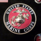 U.S MILITARY MARINE CORPS MEDALLION WITH PINS PRESENTATION SHADOW BOX OAK FRAME