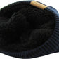 Slouch Baggy Beanie Navy Blue Watch Cap Sherpa Fleece Lined Ski Hat Knit Winter