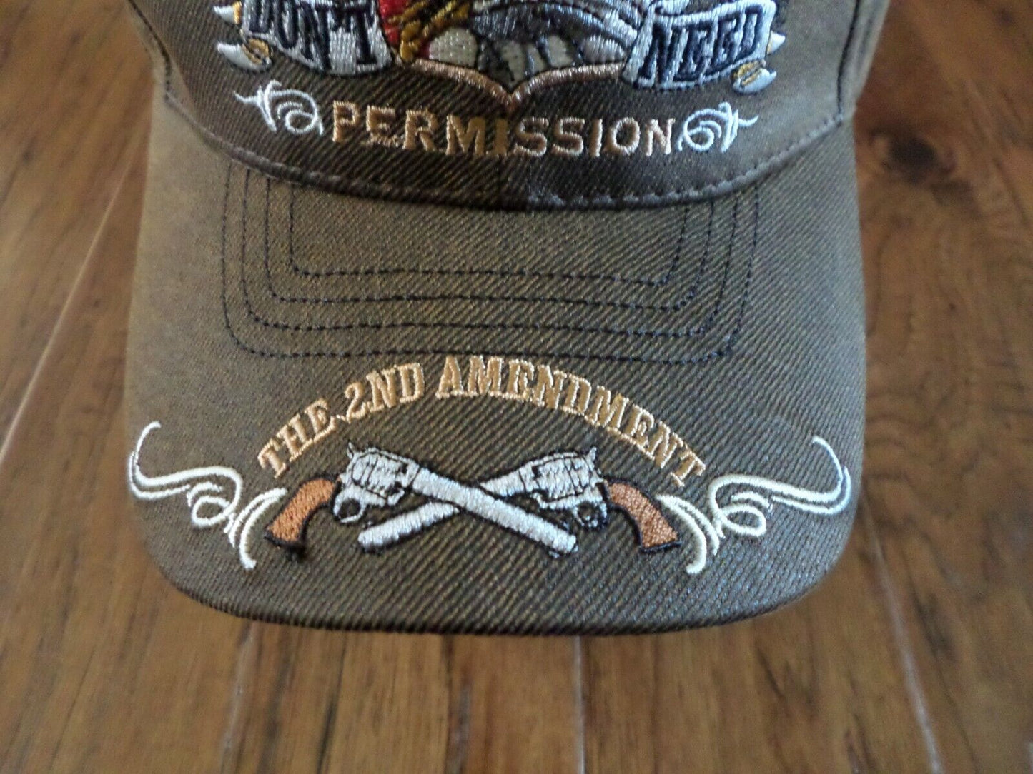 FREE MEN 2nd AMENDMENT PREMIUM OILSKIN 6 PANEL CAP EMBROIDERED HAT