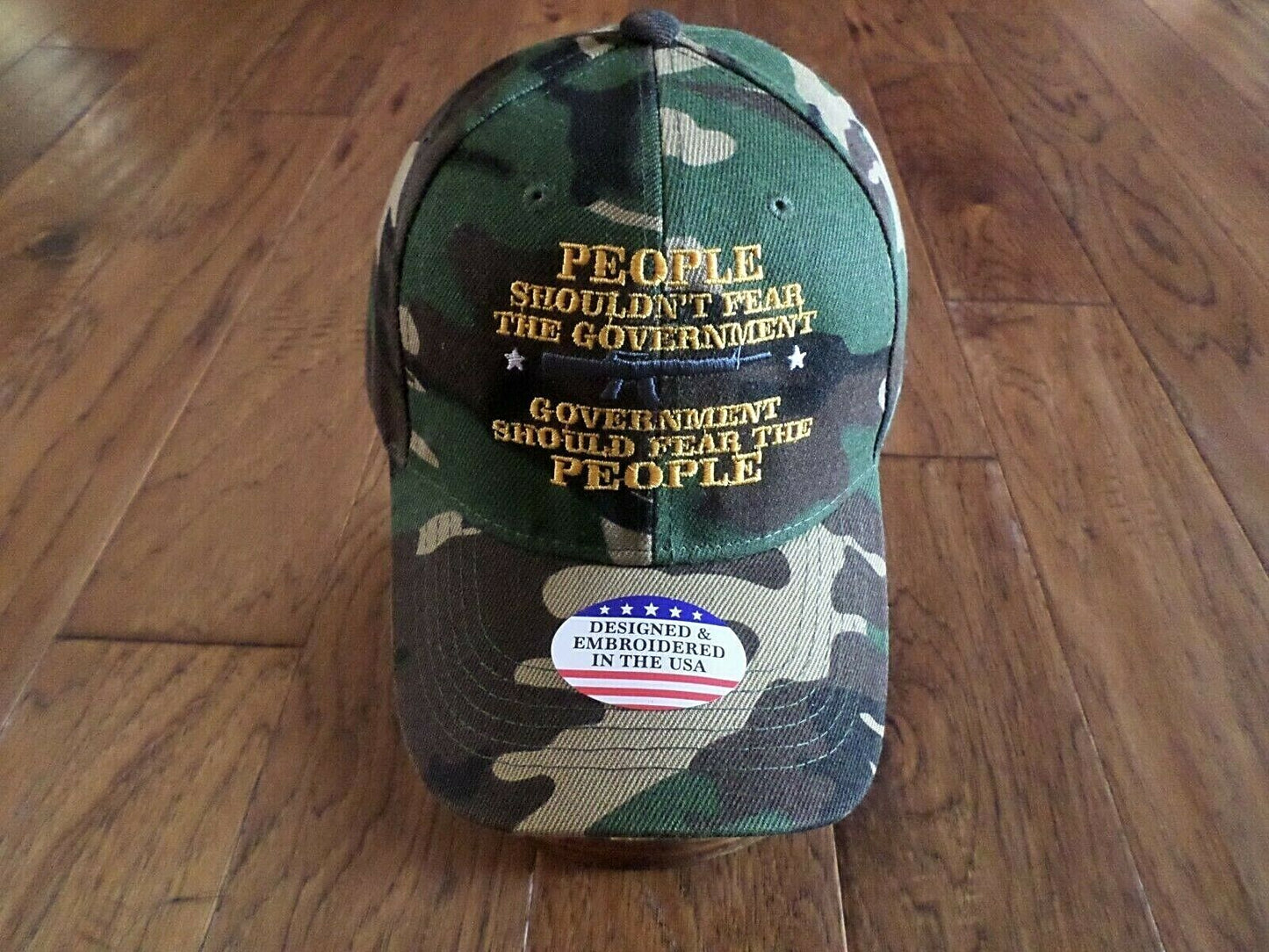 2nd AMENDMENT HAT FEAR THE GOVERNMENT CAP EMBROIDERED CAMOUFLAGE