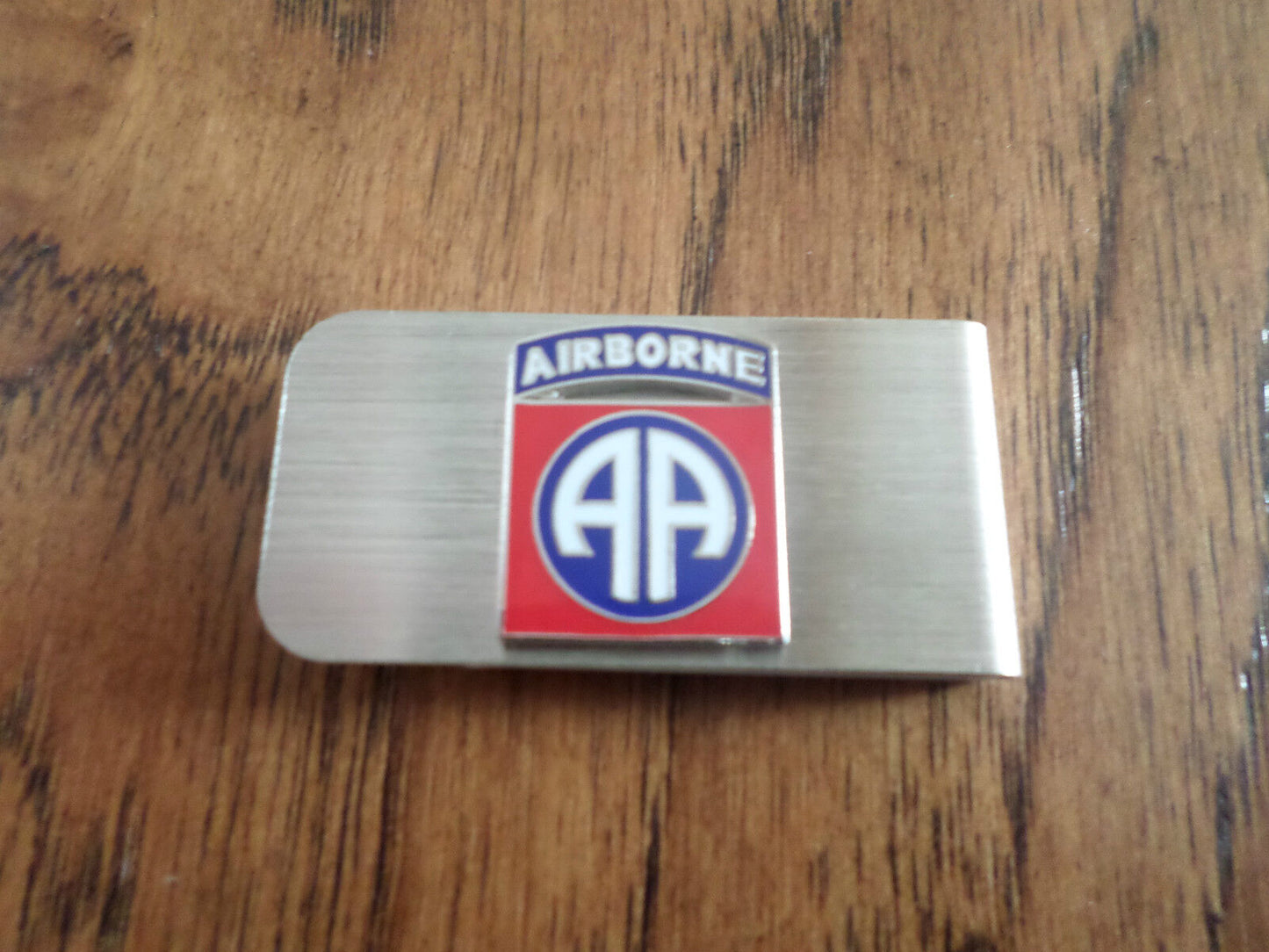 U.S MILITARY ARMY 82ND AIRBORNE DIVISION METAL MONEY CLIP U.S.A MADE