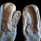SWISS MILITARY WOOL MITTENS ARMY COLD WEATHER LEATHER PALMS SURPLUS