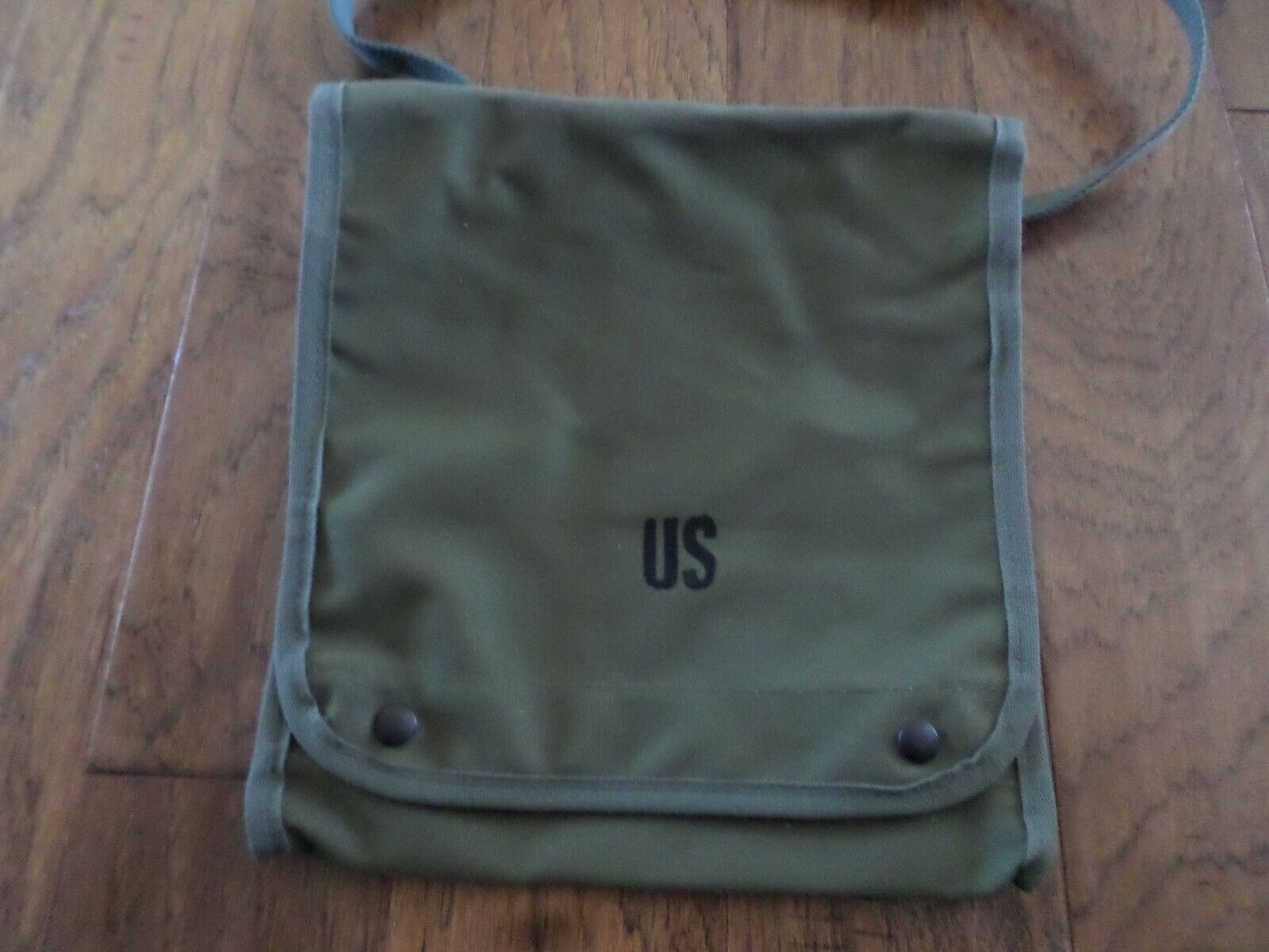 U.S MILITARY MAP CASE CANVAS BAG WITH SHOULDER STRAP USA MADE OD GREEN