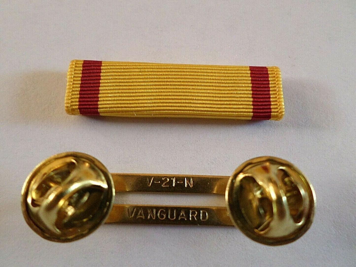 COAST GUARD CHINA SERVICE MEDAL RIBBON WITH BRASS RIBBON HOLDER VETERAN