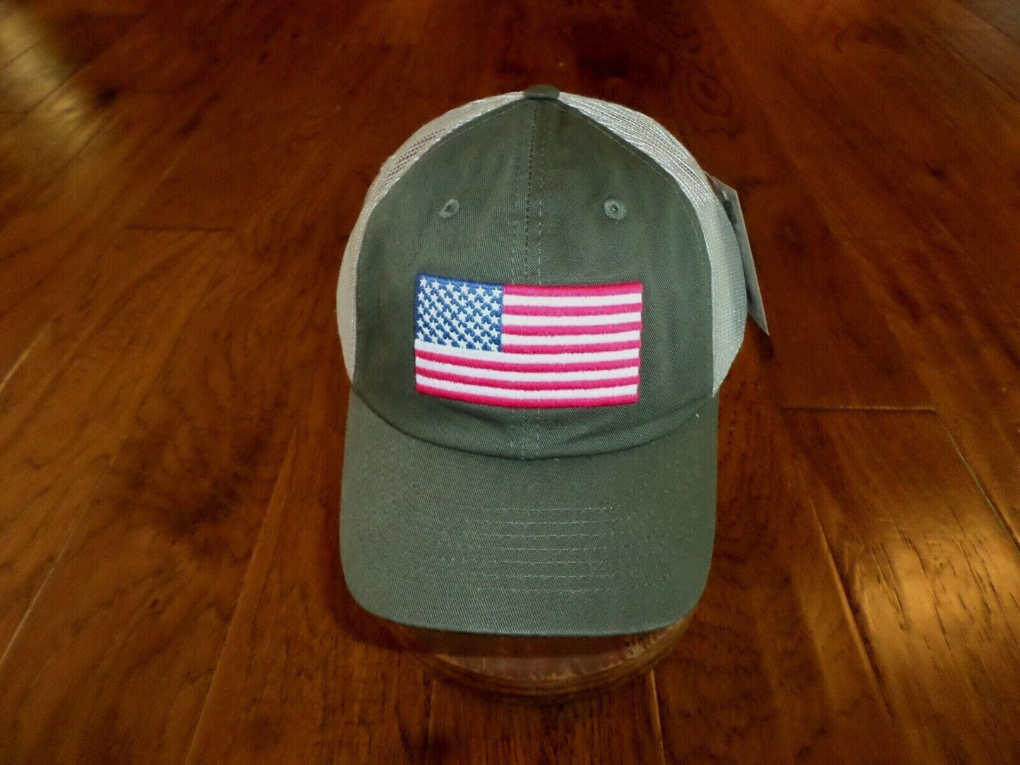 U.S American Flag Hat Cap Cotton Mesh Back OD Green Baseball Cap