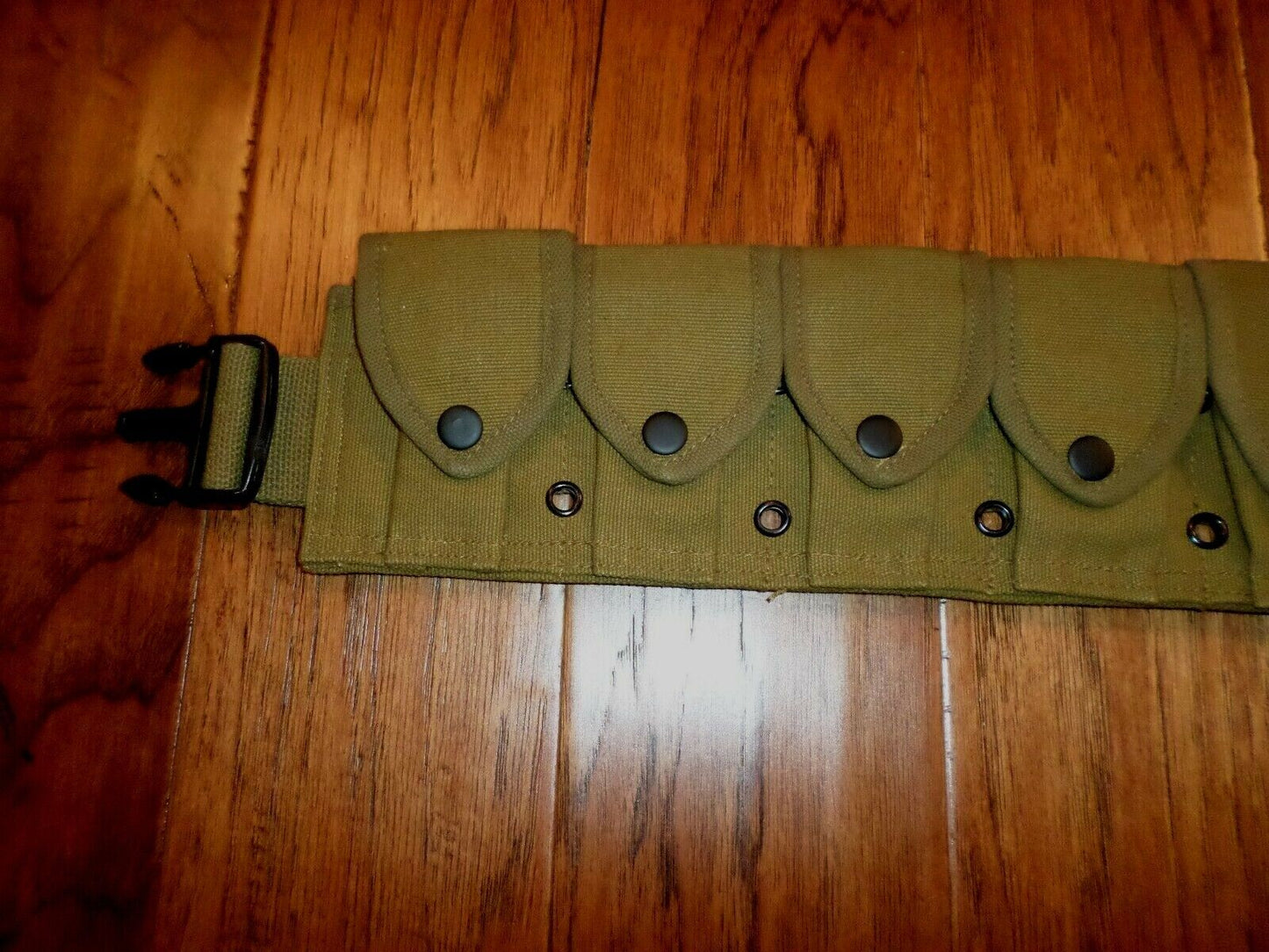 MILITARY STYLE CARTRIDGE BELT 10 POCKET QUICK RELEASE BUCKLE OD GREEN