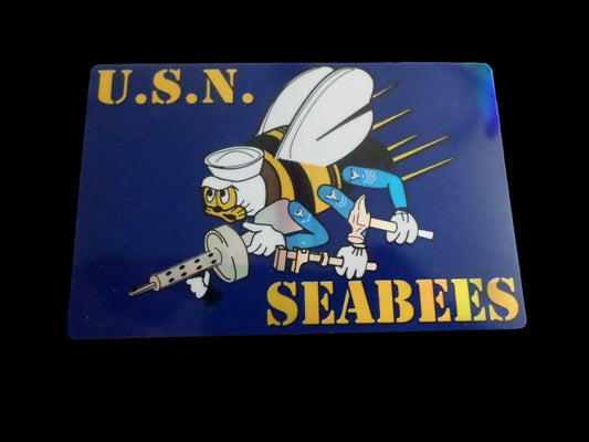 U.S MILITARY NAVY SEABEES WINDOW DECAL STICKER U.S.A MADE