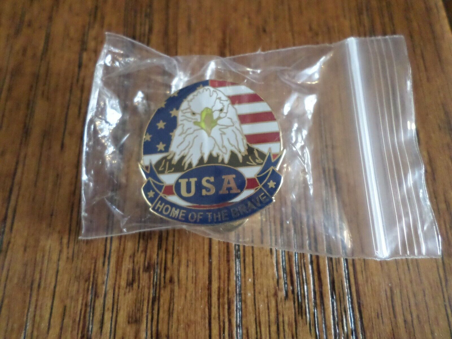 U.S.A AMERICAN  FLAG WITH EAGLE HAT PIN LAPEL PIN DOUBLE POST PIN