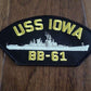 USS IOWA BB-61 U.S NAVY SHIP HAT PATCH U.S.A MADE HEAT TRANSFER