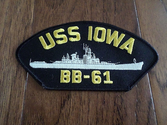 USS IOWA BB-61 U.S NAVY SHIP HAT PATCH U.S.A MADE HEAT TRANSFER