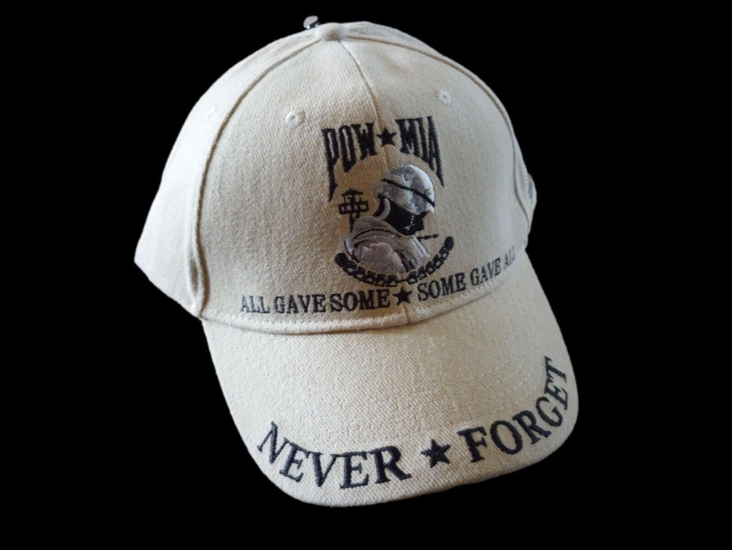 POW MIA HAT MILITARY PRISONER OF WAR MISSING IN ACTION CAP KHAKI