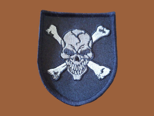 DEATH HEAD SKULL EMBROIDERED PATCH 2-1/2" X 3"