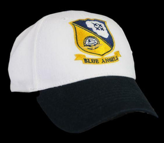 U.S NAVY BLUE ANGELS HAT BALL CAP NAVY PILOT WHITE BLUE VISOR