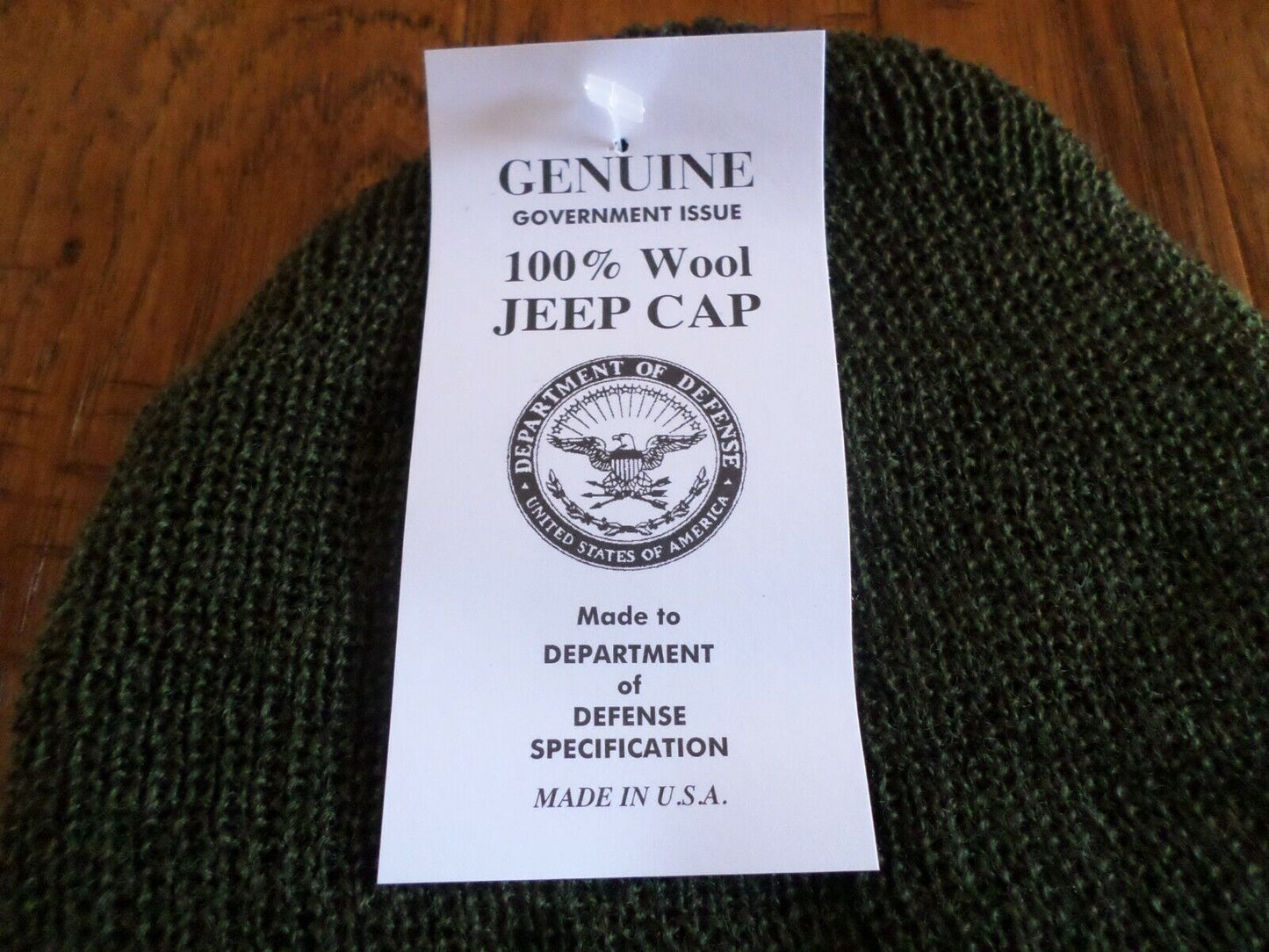 NEW GENUINE MILITARY OD GREEN JEEP WATCH CAP 100% WOOL 2 PLY U.S.A MADE BEANIE