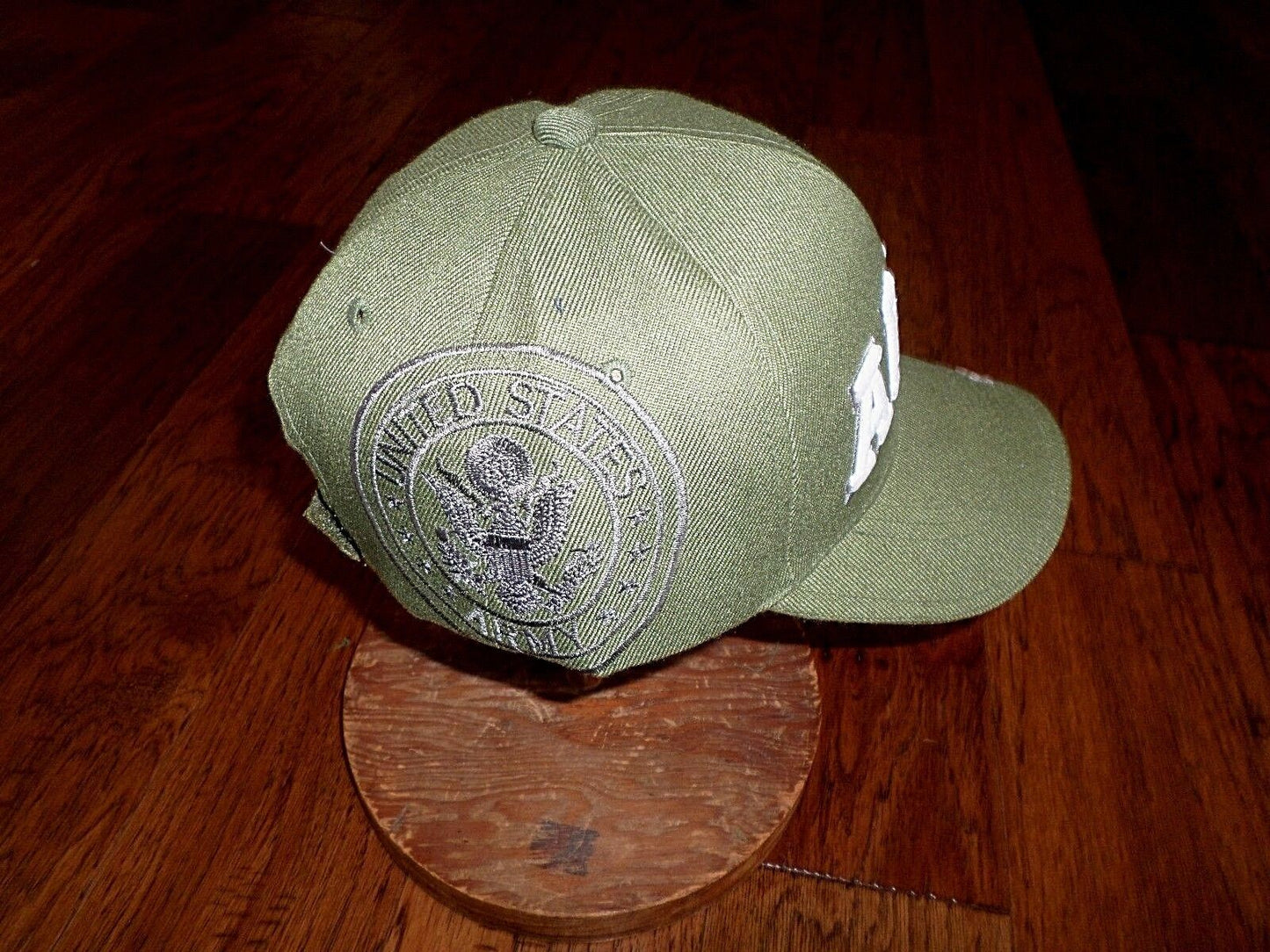 U.S ARMY OLIVE HAT CAP 3D ARMY ON FRONT ARMY EMBROIDERED ON BILL AND BACK