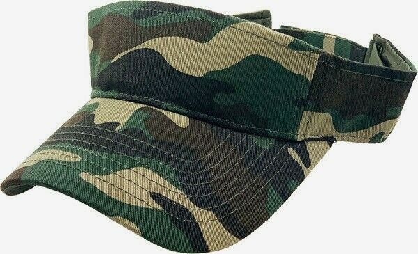 MILITARY WOODLAND CAMOUFLAGE SUN VISOR CAP HAT ADJUSTABLE