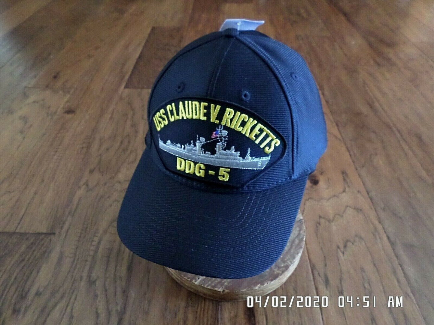 USS CLAUDE RICKETTS DDG-5 U.S NAVY SHIP HAT OFFICIAL MILITARY BALL CAP USA MADE