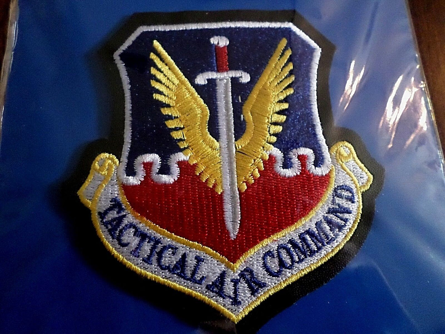 U.S MILITARY AIR FORCE TACTICAL AIR COMMAND HAT ARM PATCH 3 3/4" X 3 3/4 "