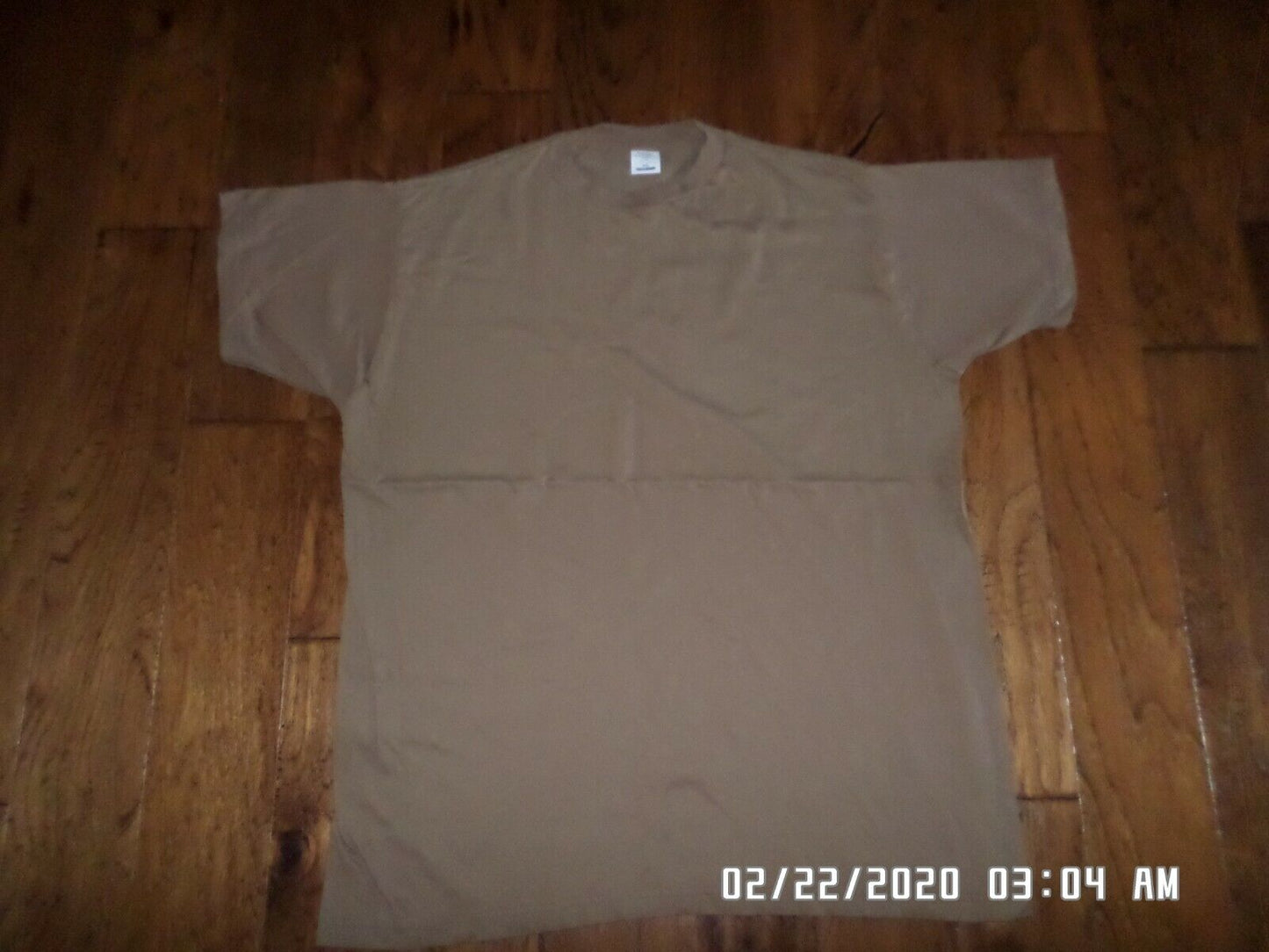 U.S MILITARY ATHLETIC T-SHIRT SHORT SLEEVE SIZE  MEDIUM BROWN U.S.A MADE