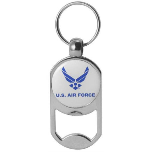 MILITARY AIR FORCE METAL KEY CHAIN KEY RING BOTTLE OPENER U.S AIR FORCE INSIGNIA