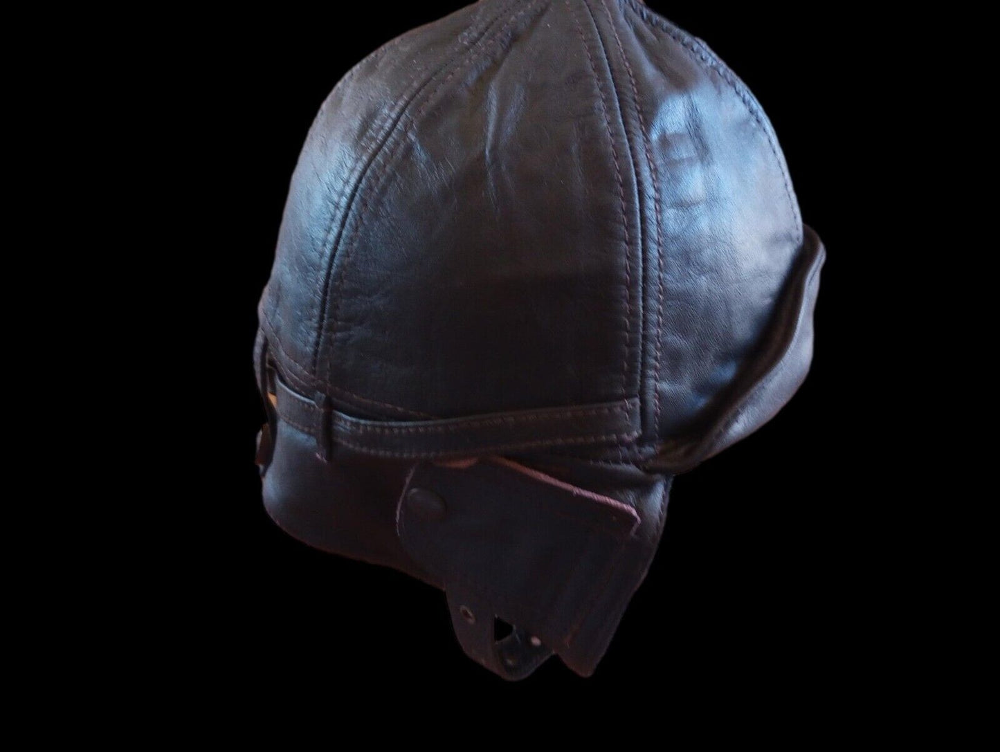 LEATHER AVIATOR HELMET CAP WWII GERMAN BROWN NEW REPRODUCTION LARGE