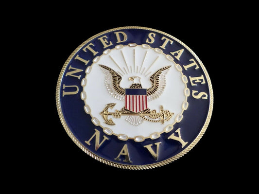 U.S NAVY AUTOMOBILE GRILL BADGE ALL WEATHER EMBLEM AUTO HOME MEDALLION
