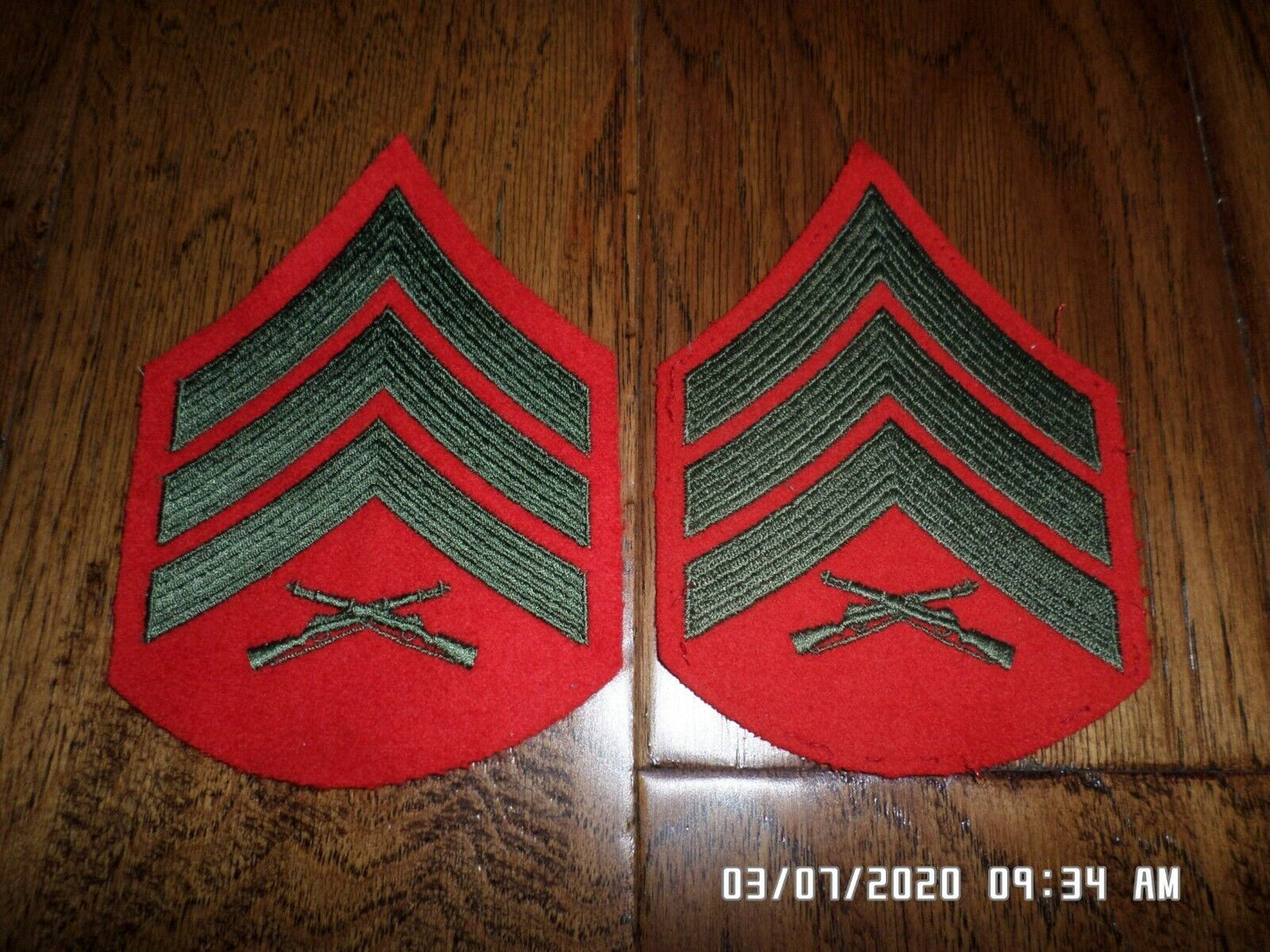 MARINE CORPS SERGEANT SHOULDER PATCHES ALPHA SERVICE DRESS UNIFORM CHEVRON