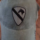 ARMY 1ST CAVALRY DIVISION HAT EMBROIDERED U.S MILITARY BALL CAP STONE WASHED OD