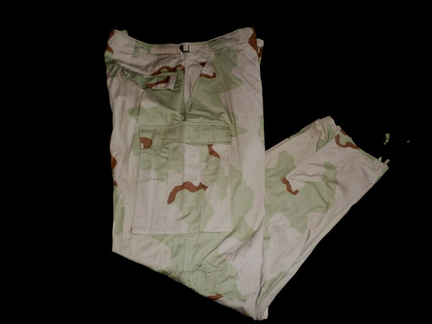 U.S MILITARY 3 COLOR DESERT BDU PANTS CAMOUFLAGE CARGO 6 POCKET  MEDIUM LONG NOS