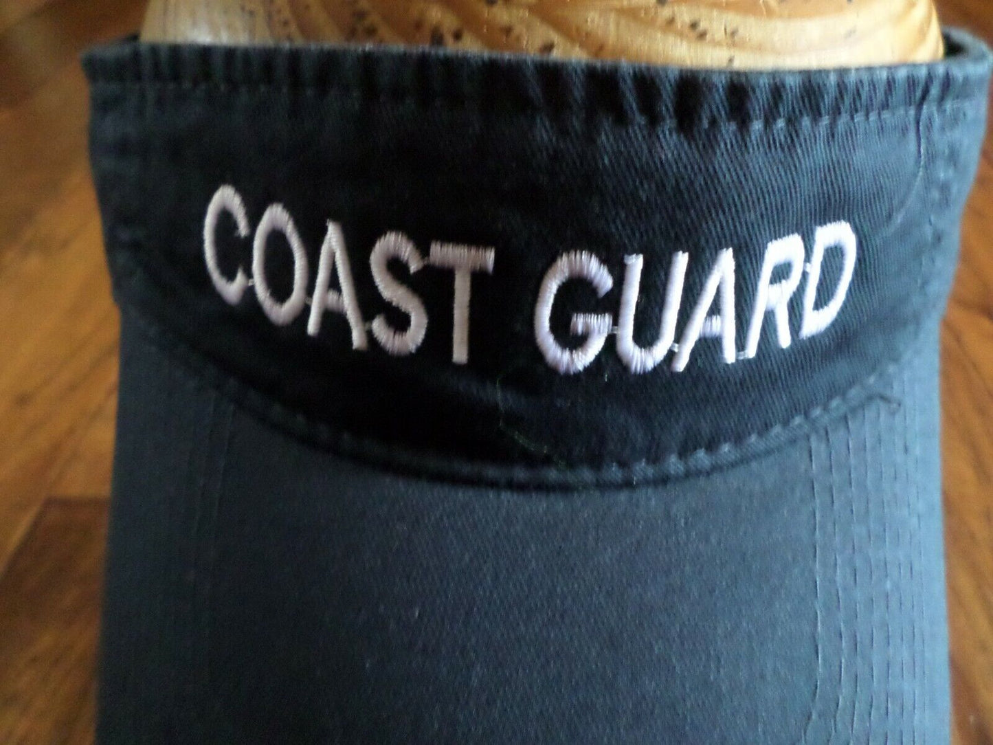 U.S COAST GUARD SUN VISOR CAP BLUE HAT WITH EMBROIDERED WHITE COAST GUARD