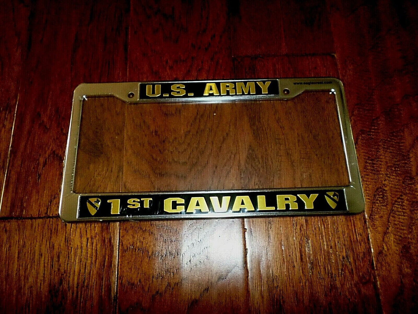 U.S  ARMY 1st CAVALRY METAL LICENSE PLATE FRAME 3D RAISED LETTERS U.S.A MADE