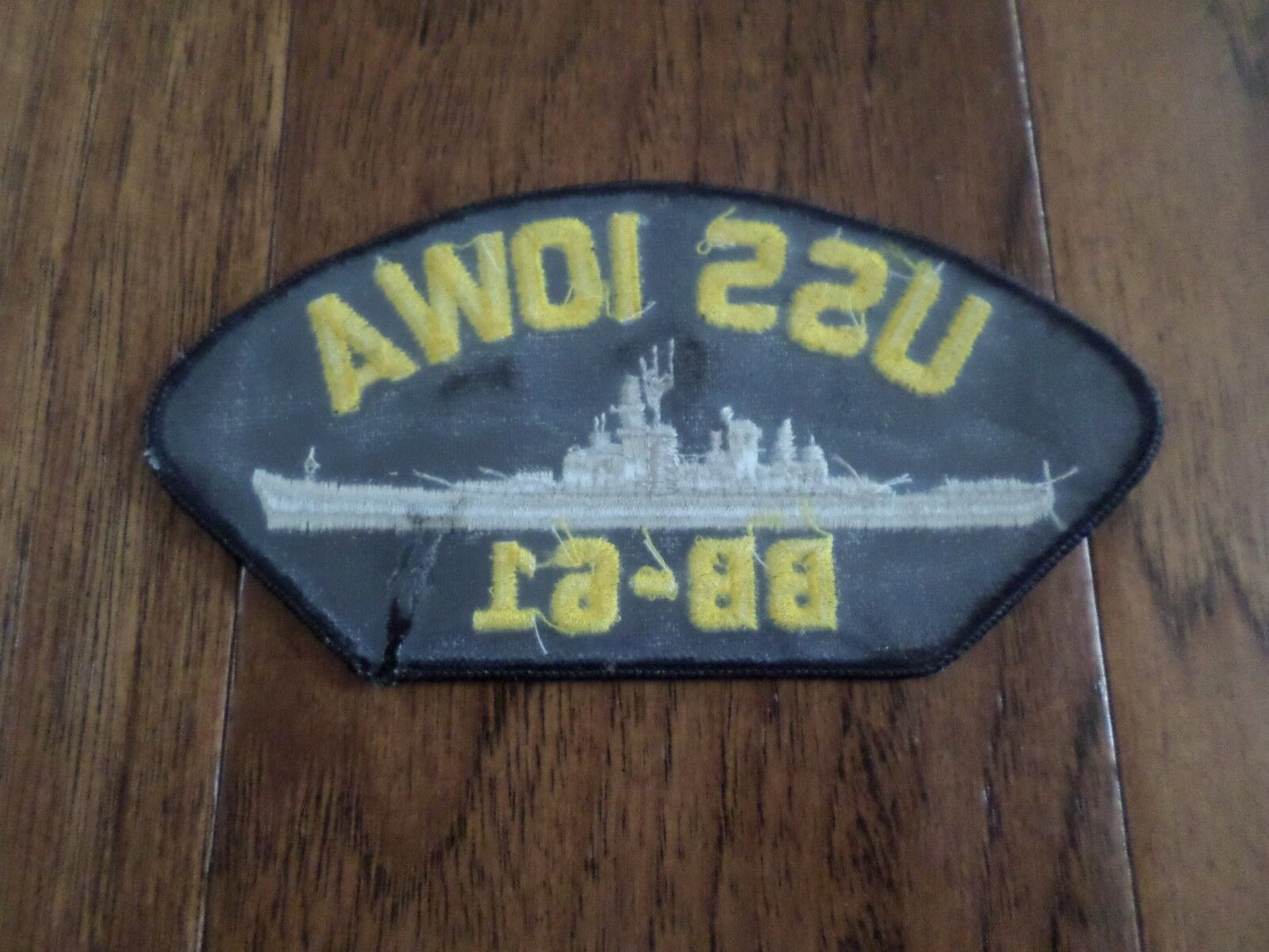 USS IOWA BB-61 U.S NAVY SHIP HAT PATCH U.S.A MADE HEAT TRANSFER