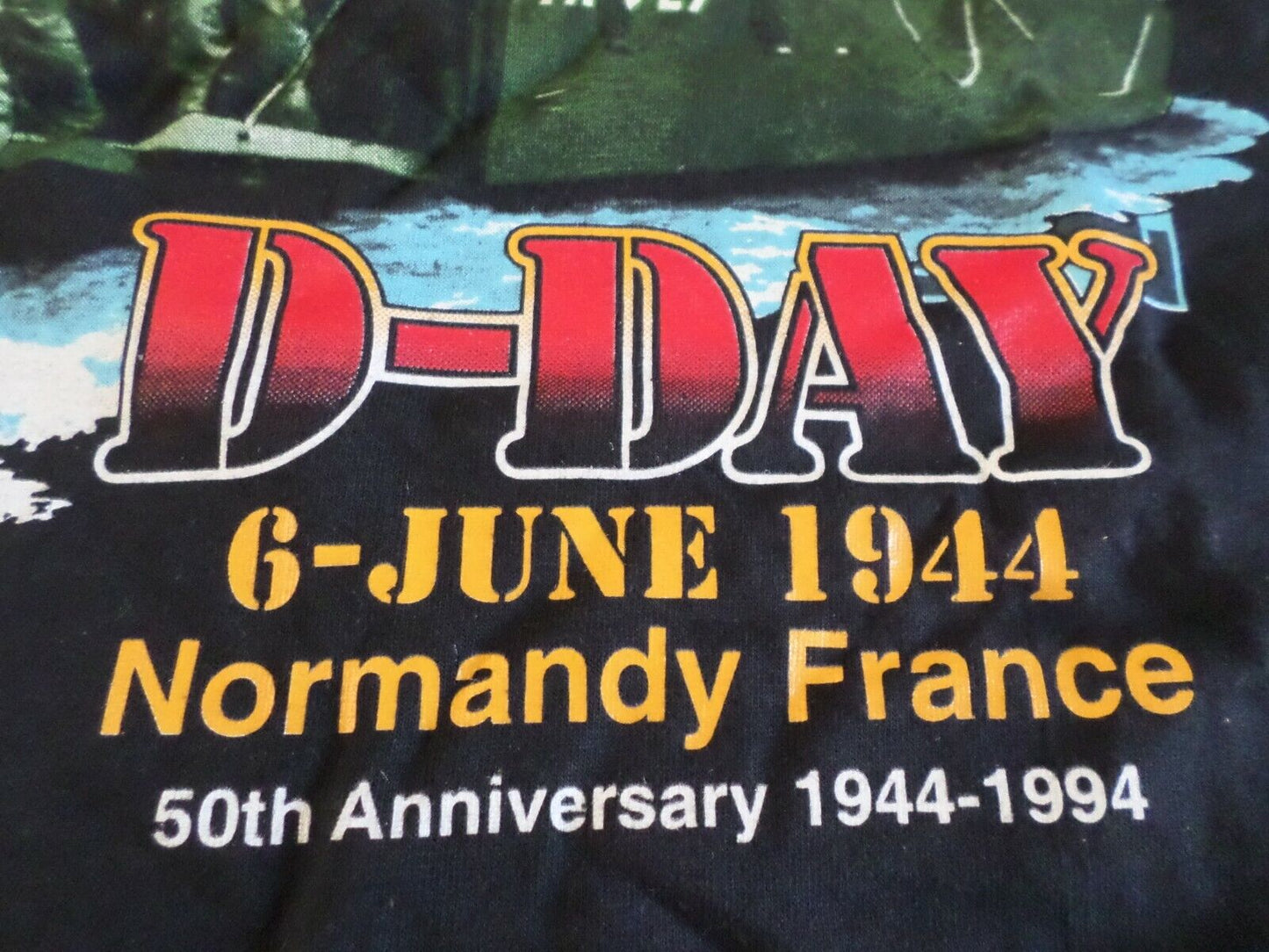 U.S MILITARY OPERATION OVERLORD VINTAGE T- SHIRT D-DAY 50th ANNIVERSARY USA MADE