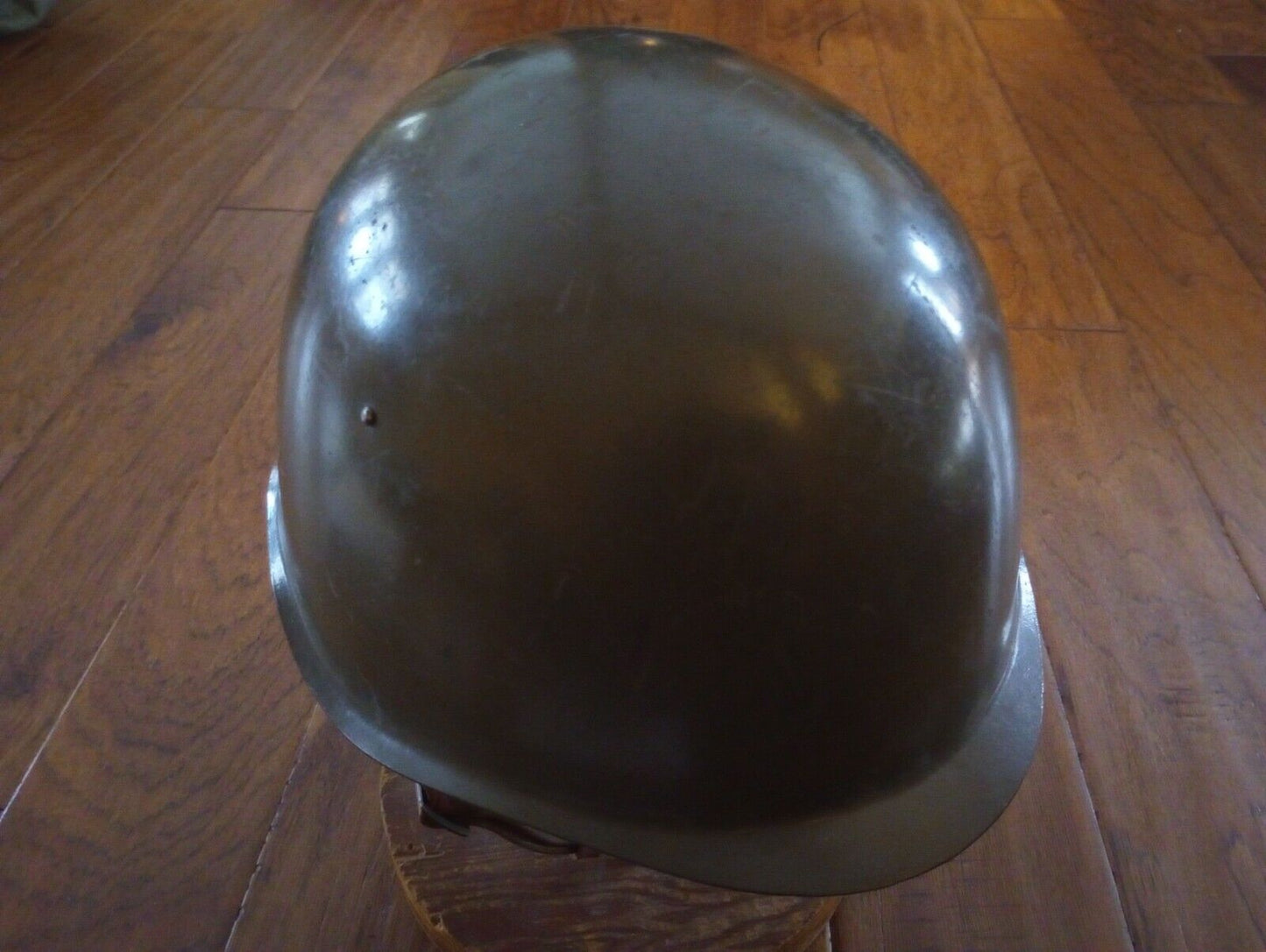 CZECH MILITARY VZ-53 HELMET AND LEATHER LINER WITH CHIN STRAP EARLY VERSION