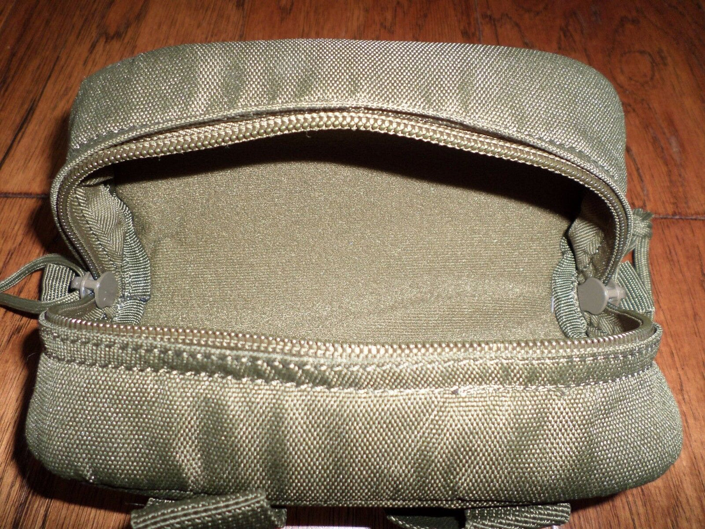 SUN GLASSES CAMERA CASE TACTICAL NYLON STRUCTURED DUAL ZIPPER OD GREEN