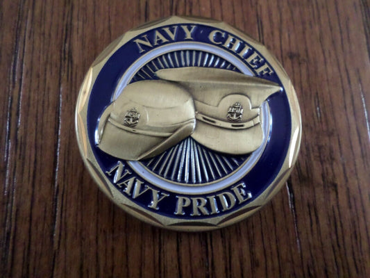 UNITED STATES MILITARY NAVY CHIEF NAVY PRIDE CHALLENGE COIN NEW IN PACKAGE