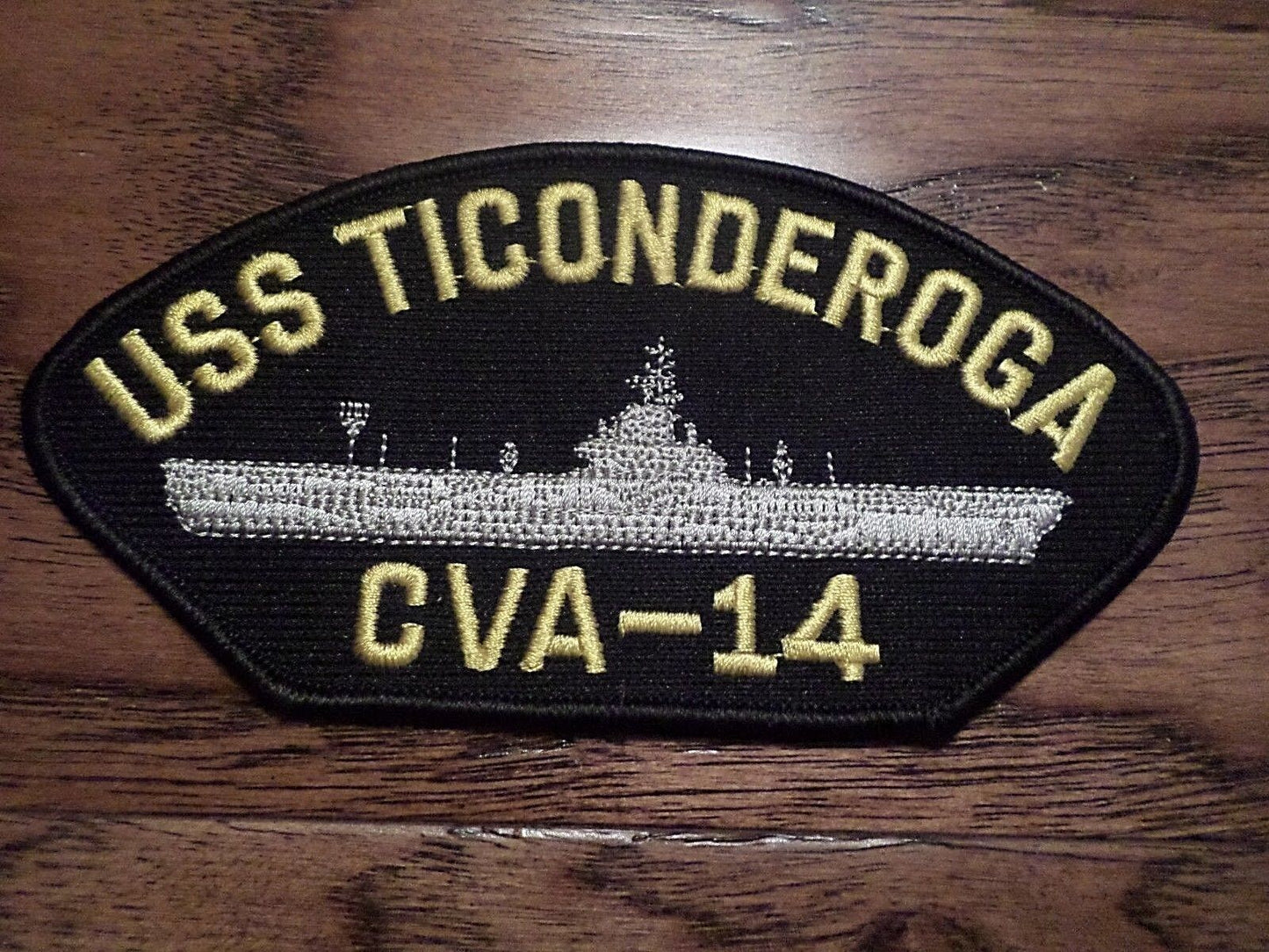 USS TICONDEROGA CVA-14 U.S NAVY SHIP HAT PATCH NAVY CARRIER  HEAT TRANSFER