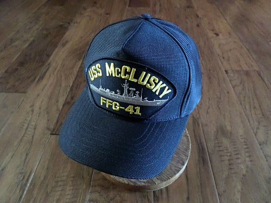 USS McCLUSKY FFG-41 NAVY SHIP HAT U.S MILITARY OFFICIAL BALL CAP U.S.A MADE