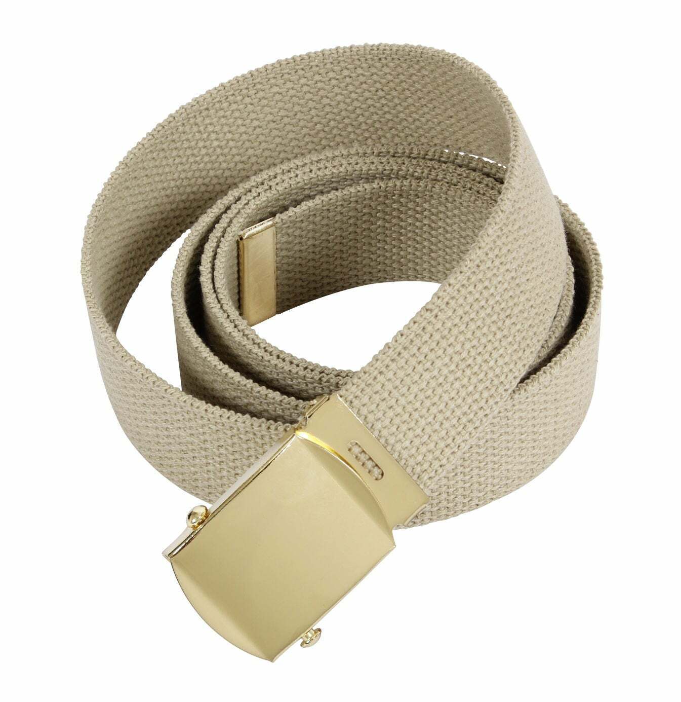 U.S MILITARY KHAKI WEB TROUSER BELT WITH BUCKLE U.S.A MADE 44"- 54"