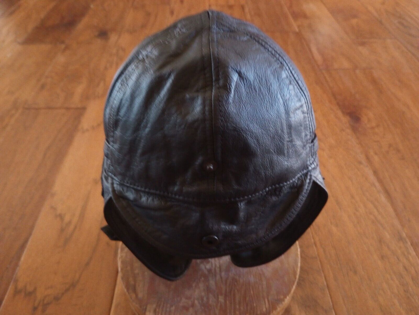 LEATHER AVIATOR HELMET CAP WWII GERMAN BLACK NEW REPRODUCTION X-LARGE