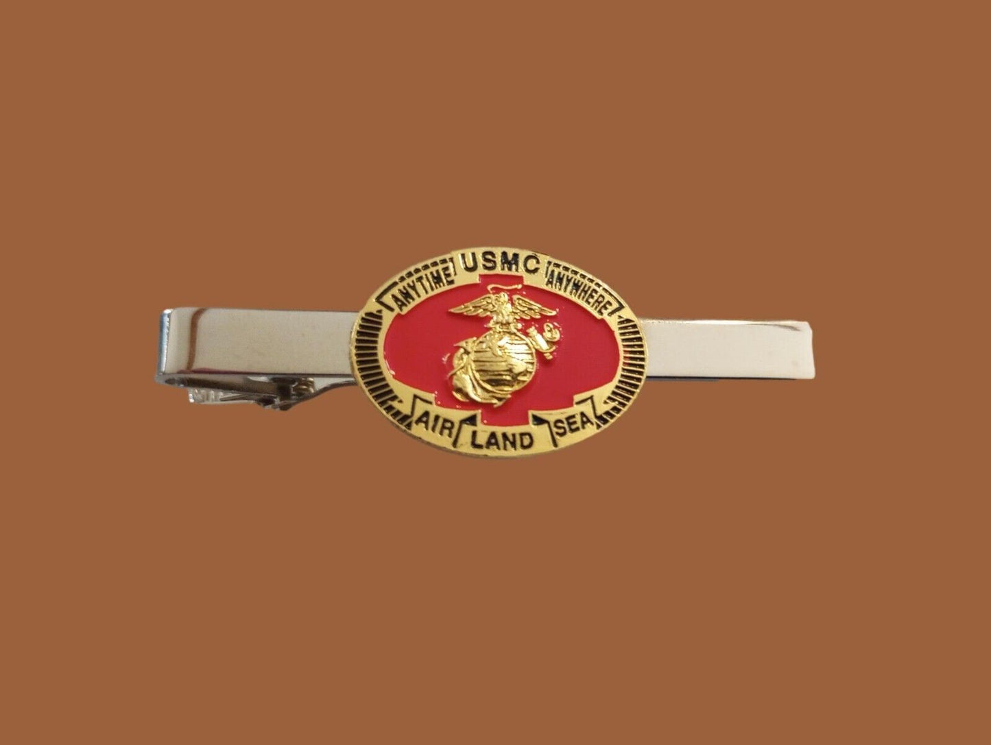 U.S MILITARY MARINE CORPS TIE BAR OR TIE TAC CLIP ON TYPE USMC AIR LAND SEA